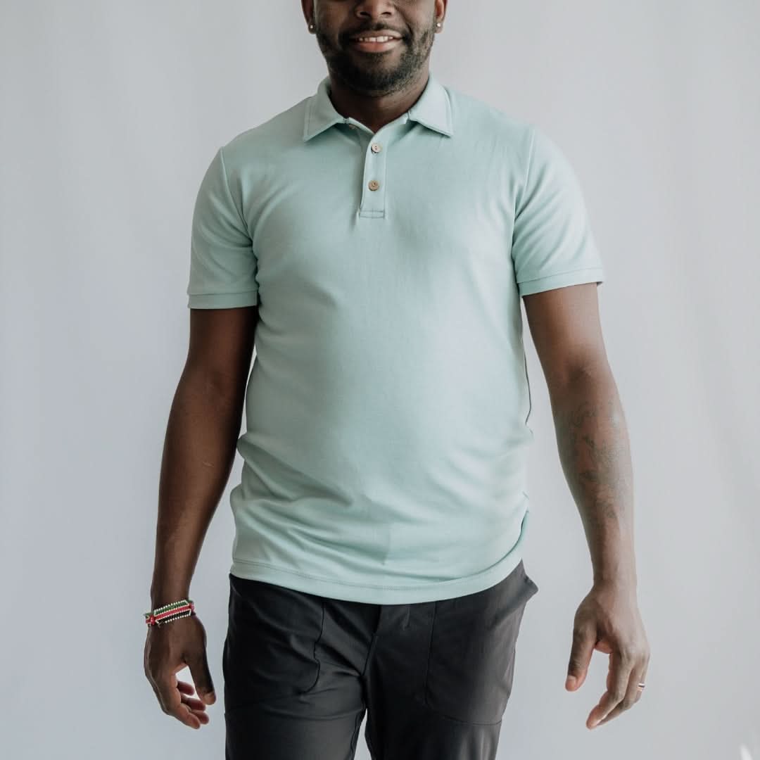 Men's Bamboo Polo Shirt | Black Bison Plaid