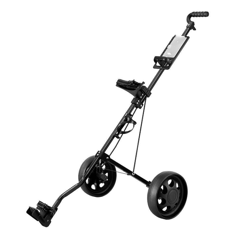 NNEDSZ Golf Buggy Quick Folding Trolley Golf Cart Trolley 2 Wheels Cup Holder