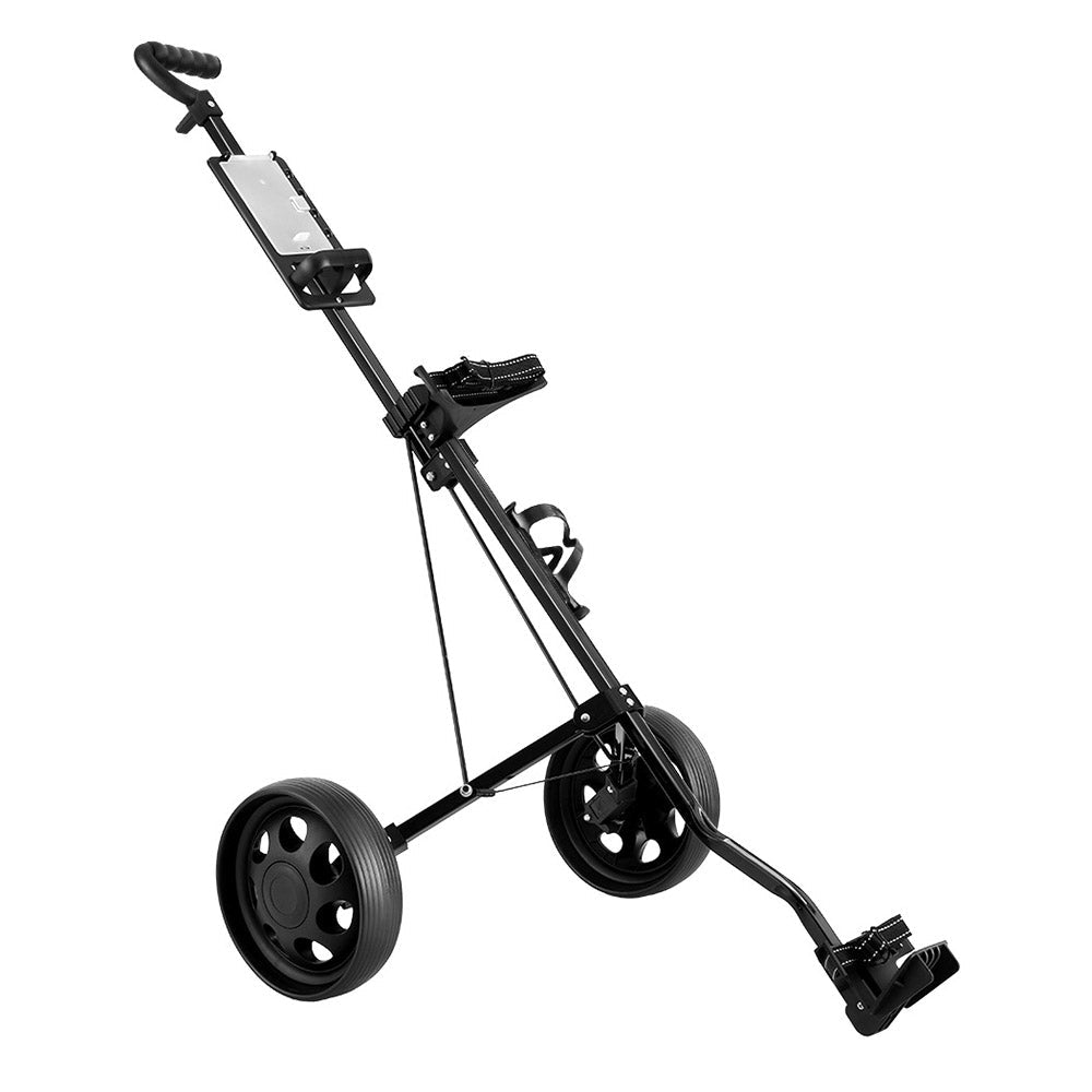NNEDSZ Golf Buggy Quick Folding Trolley Golf Cart Trolley 2 Wheels Cup Holder