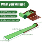 Golf Putting Mat with 2-Hole Training Design